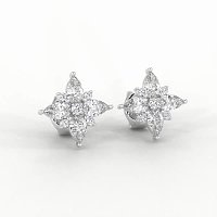Stud Earrings with Total 2.00cts Lab-grown Diamonds