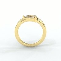 Minimal Bold Side Stones Ring with IGI LG Diamonds 1.14cts Total Weight