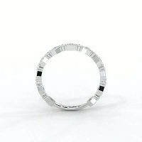 Bead & Milgrain Stacker Wedding Ring with Natural Diamonds 0.7ct Total Weight