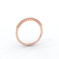 Thin Stacker Ring with Shared Claws Diamonds of 0.12cts