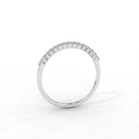 Thin Stacker Ring with Shared Claws Diamonds of 0.12cts