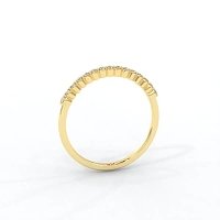 Thin Stacker Ring with Shared Claws Diamonds of 0.12cts