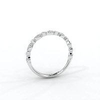 Marquise and Round Shaped Bezel Stacker Ring