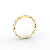 Marquise and Round Shaped Bezel Stacker Ring