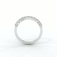 Stacker Shared Claw Wedding Ring with Natural Diamonds 0.24ct Total Weight