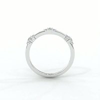 Cluster Stacker Wedding Ring with Natural Diamonds 0.07ct Total Weight