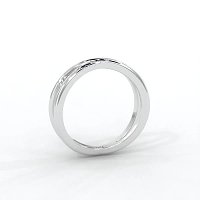 Plain Cross-Over Stacker Ring with Single Diamond