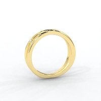 Plain Cross-Over Stacker Ring with Single Diamond