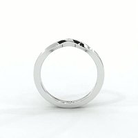 Curved Graduating Wedding Ring with Natural Diamonds 0.08ct Total Weight