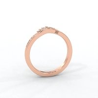Curved Stacker Ring with Diamonds Channel