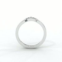 Curved Stacker Channel Wedding Ring with Natural Diamonds 0.13ct Total Weight
