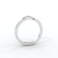 Curved Stacker Ring with Diamonds Channel