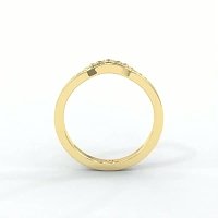 Curved Stacker Channel Wedding Ring with Natural Diamonds 0.13ct Total Weight