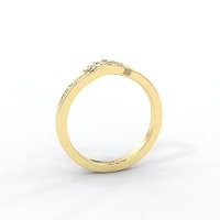 Curved Stacker Ring with Diamonds Channel