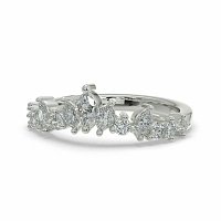 Cluster Wedding Ring with Marquise Diamond 0.53cts