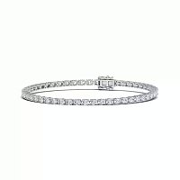 Tennis Bracelet with Horizontal Oval LG Diamonds 4cts Total Weight