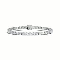 Tennis Bracelet with Horizontal Oval Lab Grown Diamonds 6cts Total Weight