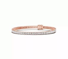 Tennis Bracelet with Vertical Emerald Lab Grown Diamonds 6cts Total Weight