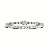 Tennis Bracelet with Vertical Emerald Lab Grown Diamonds 6cts Total Weight