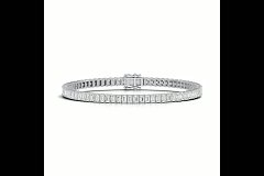 Tennis Bracelet with Vertical Emerald Lab Grown Diamonds 6cts Total Weight