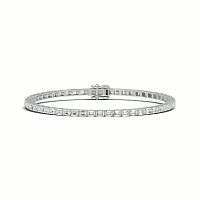 Tennis Bracelet with Horizontal Emerald LG Diamonds 4.5cts Total Weight