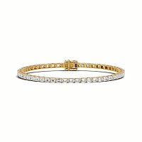 Tennis Bracelet with Horizontal Emerald Lab Grown Diamonds 5cts Total Weight